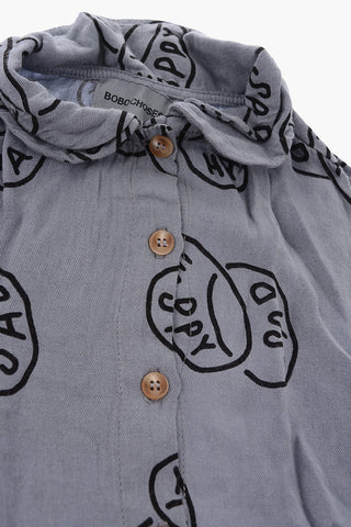 printed long sleeve shirtdress