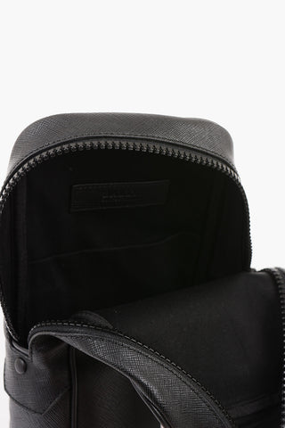 Saffiano-Printed PVC TANIS Back Zip Pocket Bag