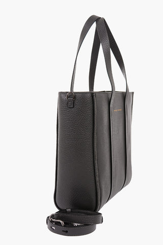 Textured Leather Shoulder Strap Tote Bag