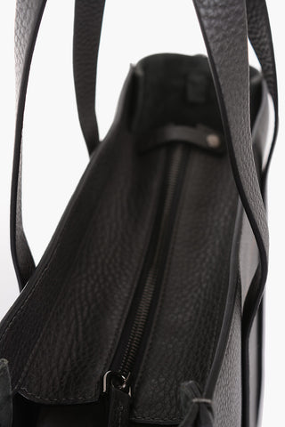 Textured Leather Shoulder Strap Tote Bag