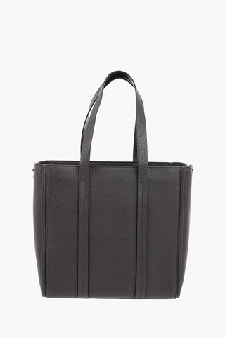Textured Leather Shoulder Strap Tote Bag