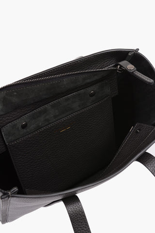 Textured Leather Shoulder Strap Tote Bag