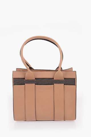 Leather Tote Bag with Jewel Detail