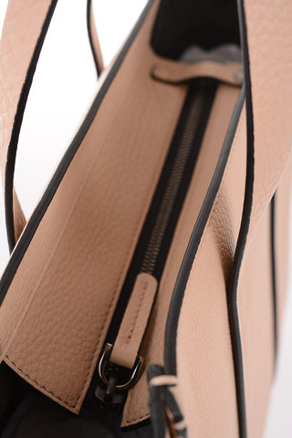 Textured Leather Shoulder Strap Tote Bag