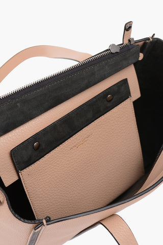 Textured Leather Shoulder Strap Tote Bag