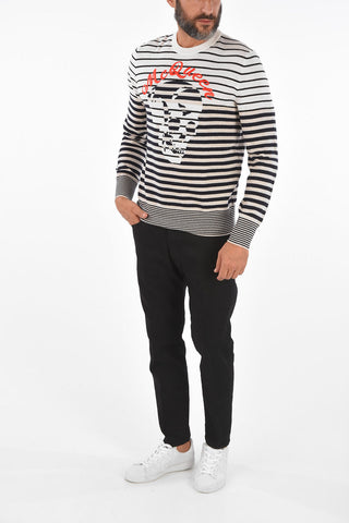 Striped SKULL Crewneck Sweater