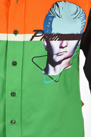 Color Block Button Down Shirt