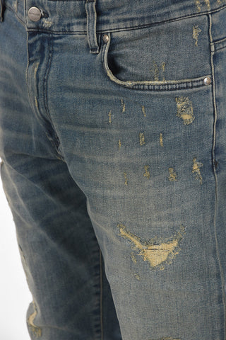 slim fit REPAIRER distressed jeans
