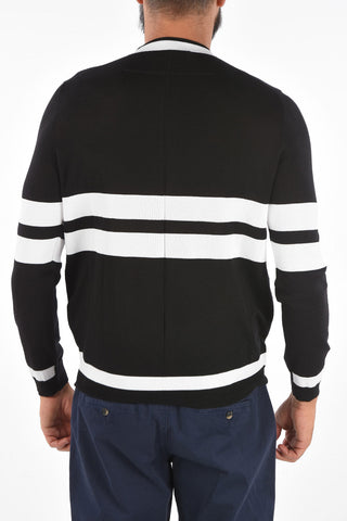 Crewneck Sweater with Contrasting Bands
