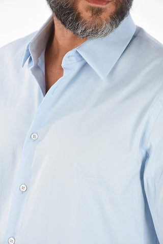 Stretchy Cotton Spread Collar Shirt