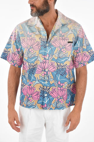 Faded Floral Printed Short Sleeve Shirt