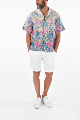 Faded Floral Printed Short Sleeve Shirt