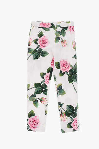 floral-print drawstring waist pants