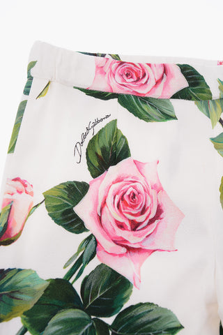 floral-print drawstring waist pants