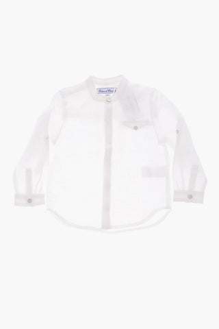 flax mandarin collar shirt
