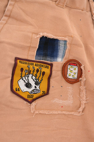 stretch cotton shorts with patches