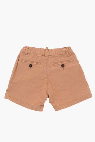 stretch cotton shorts with patches