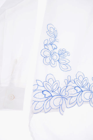 Embroidered long sleeve shirtdress