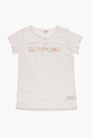 T-shirt girocollo con ricamo