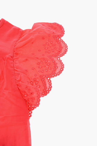 Short sleeve crew-neck blouse
