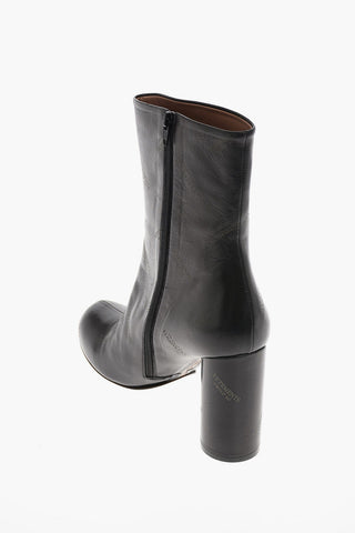 10cm Leather Logo Printed Ankle Boots