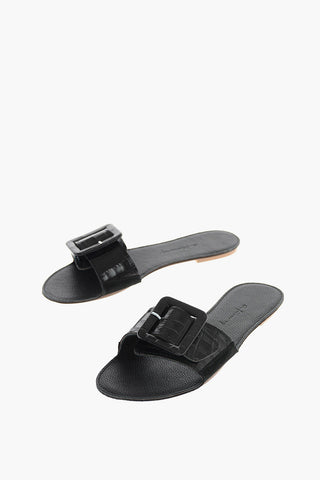 Leather crocodile Pirnted THE LOOP Sandal