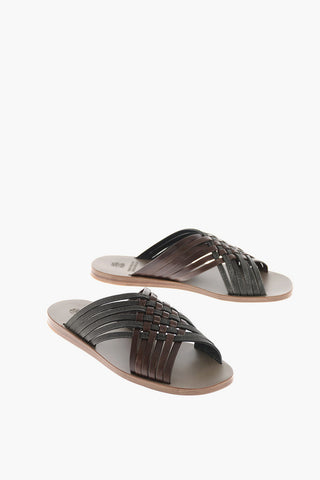Sandalo in Pelle Intrecciata 