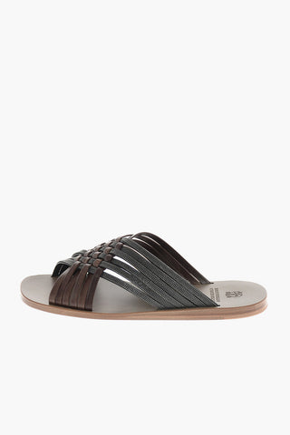 Sandalo in Pelle Intrecciata 