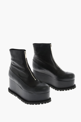 8cm Leather Ankle Boot with Platform
