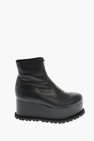 8cm Leather Ankle Boot with Platform