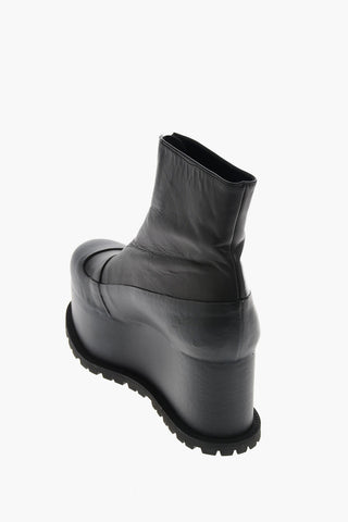 8cm Leather Ankle Boot with Platform