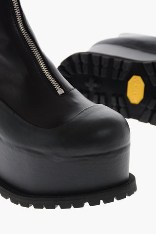 8cm Leather Ankle Boot with Platform