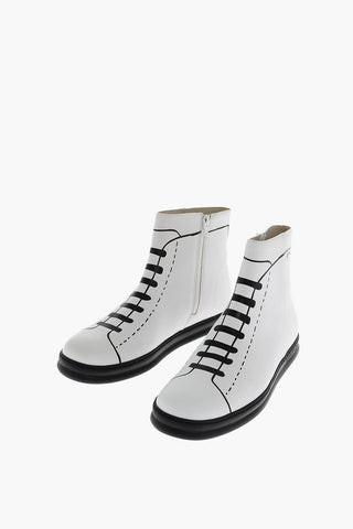 Leather Printed Ankle boots