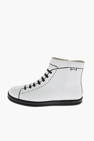 Leather Printed Ankle boots