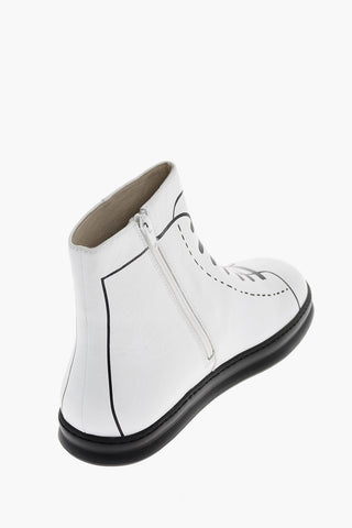 Leather Printed Ankle boots