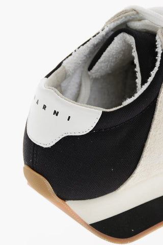 Sneakers in Pelle e Tessuto con Platform 3cm