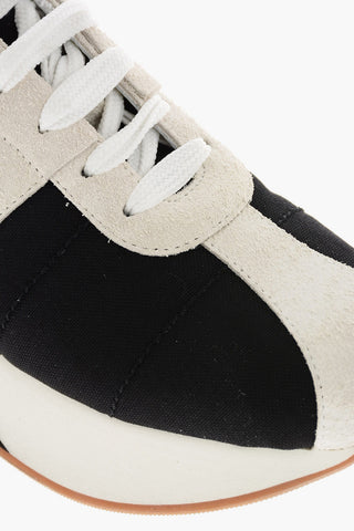 Sneakers in Pelle e Tessuto con Platform 3cm