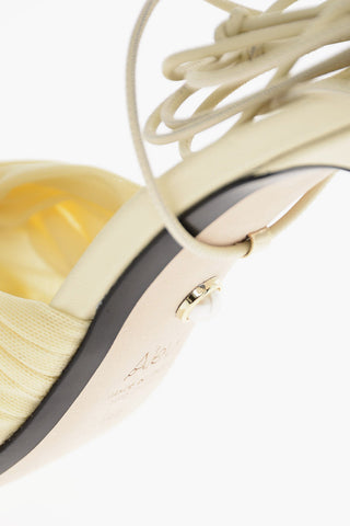 Decolletè Lace Up in Pelle e Tessuto 11cm