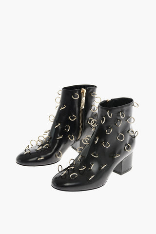 5cm Leather Studded RINGO Ankle Boots