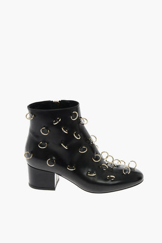 5cm Leather Studded RINGO Ankle Boots