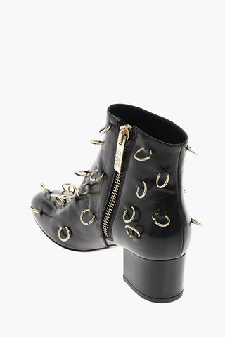 5cm Leather Studded RINGO Ankle Boots