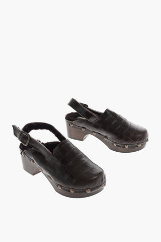 Crocodile printed Mules