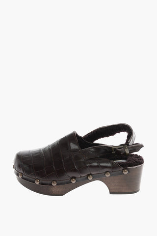 Crocodile printed Mules