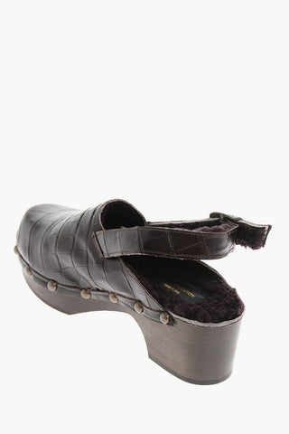 Crocodile printed Mules