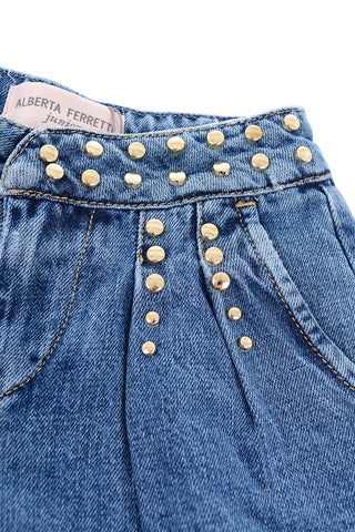 studded denim shorts