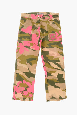 camouflage stretch cotton pants