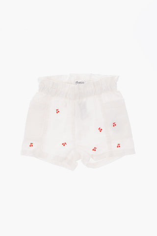 shorts con ricami e coulisse in vita