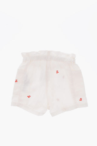 shorts con ricami e coulisse in vita