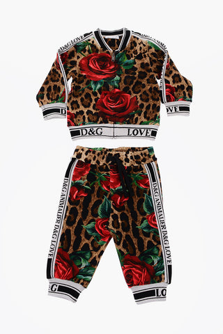 floral-print DGLEO sweatshirt and jogger pants set