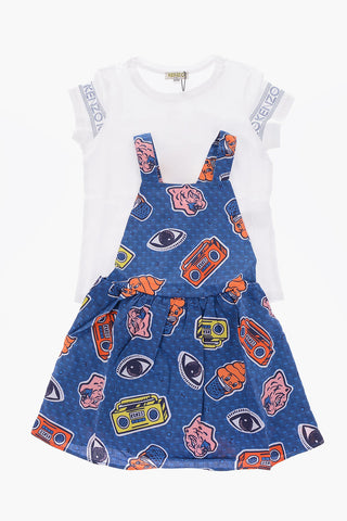 set t-shirt e vestito stampato